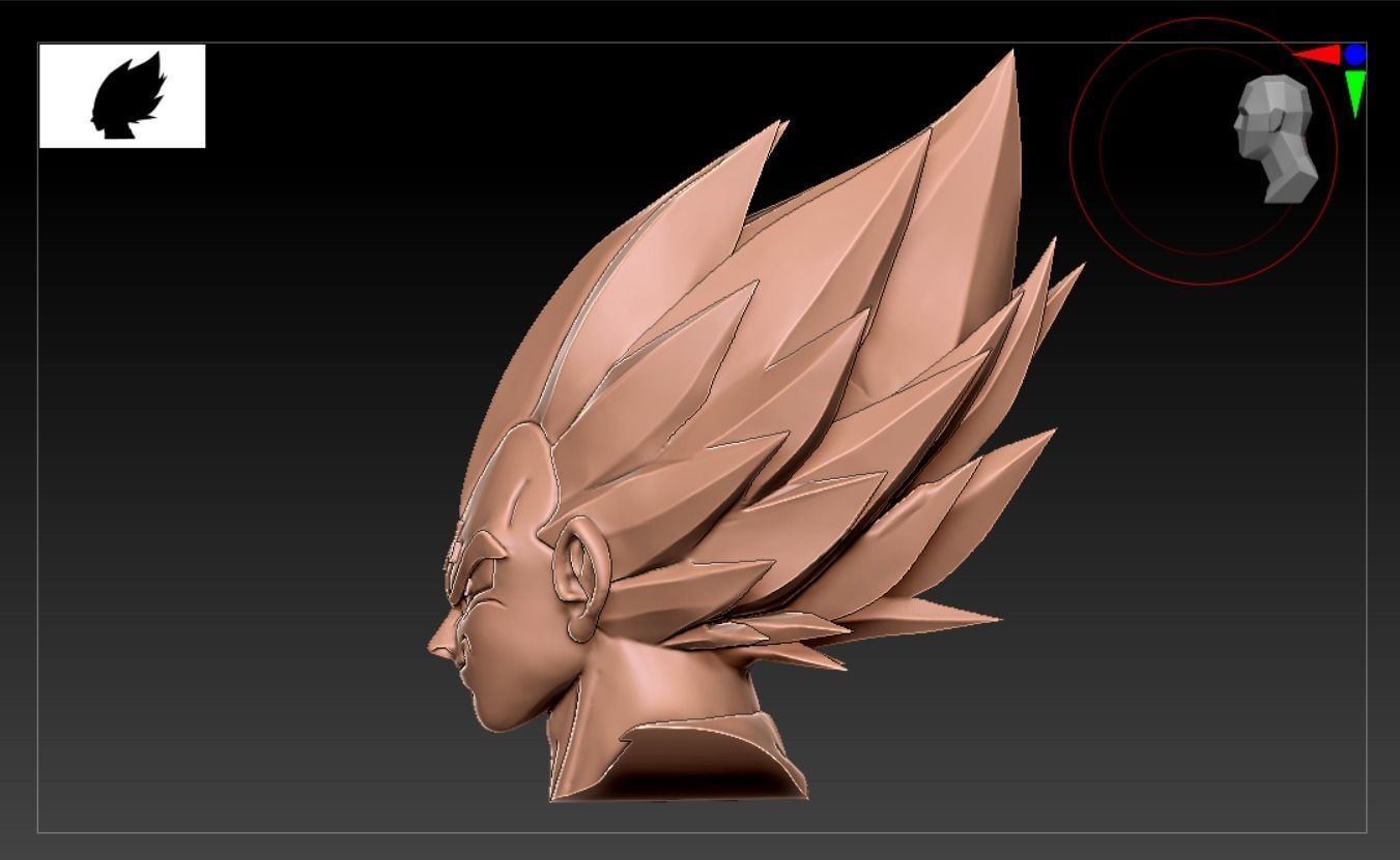 Vegeta Face 3d Model and Ready for Use 3D model 3D print model_5