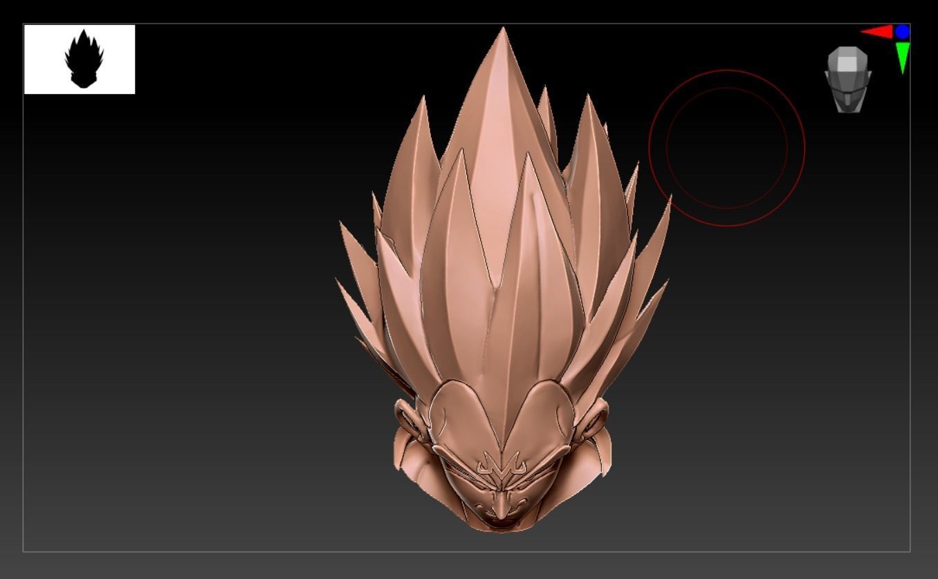 Vegeta Face 3d Model and Ready for Use 3D model 3D print model_11