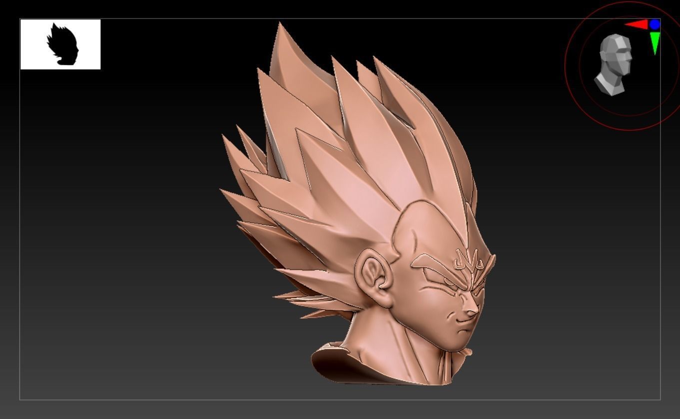Vegeta Face 3d Model and Ready for Use 3D model 3D print model_2