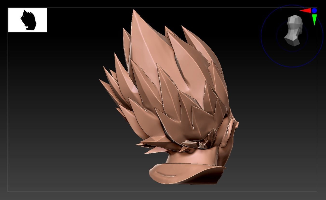 Vegeta Face 3d Model and Ready for Use 3D model 3D print model_8