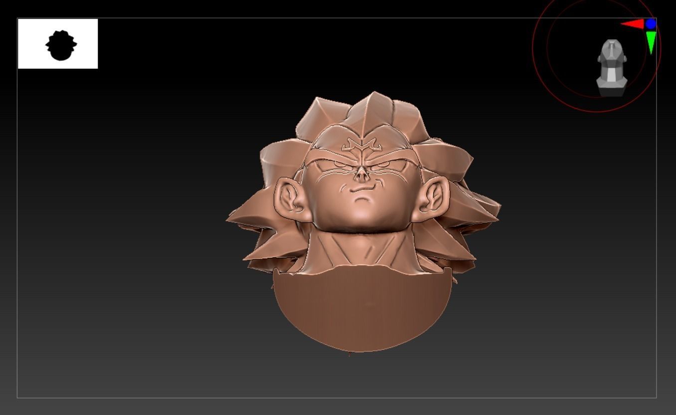 Vegeta Face 3d Model and Ready for Use 3D model 3D print model_10
