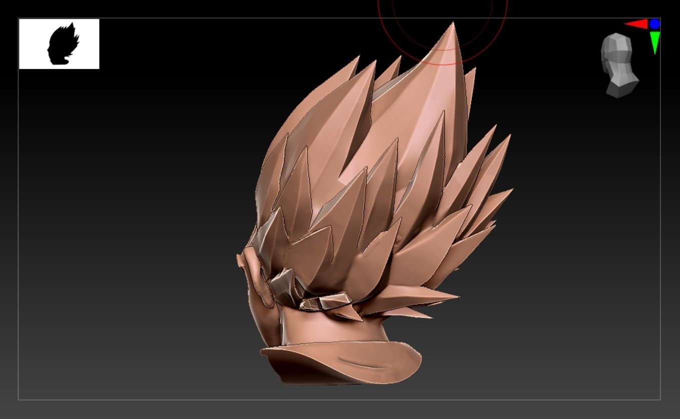 Vegeta Face 3d Model and Ready for Use 3D model 3D print model_6