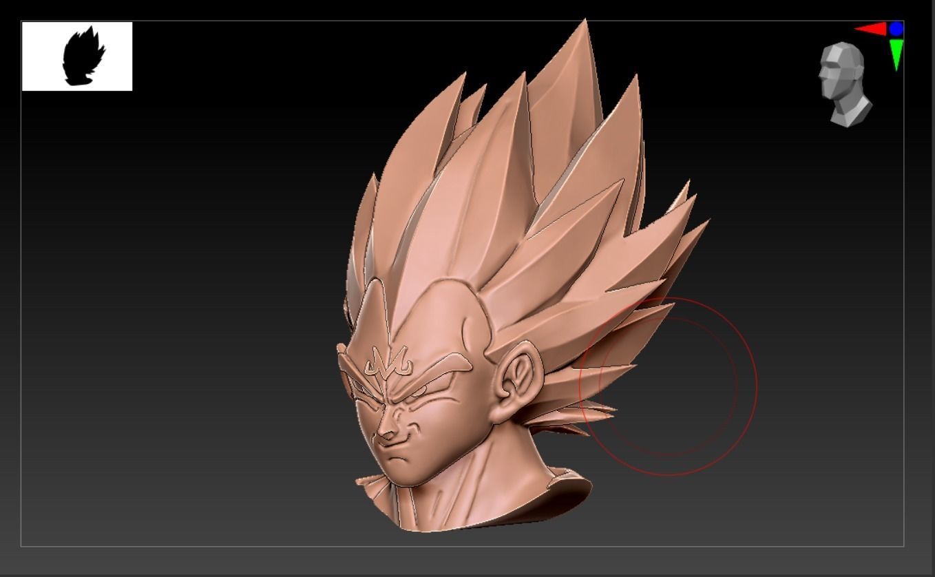 Vegeta Face 3d Model and Ready for Use 3D model 3D print model_1