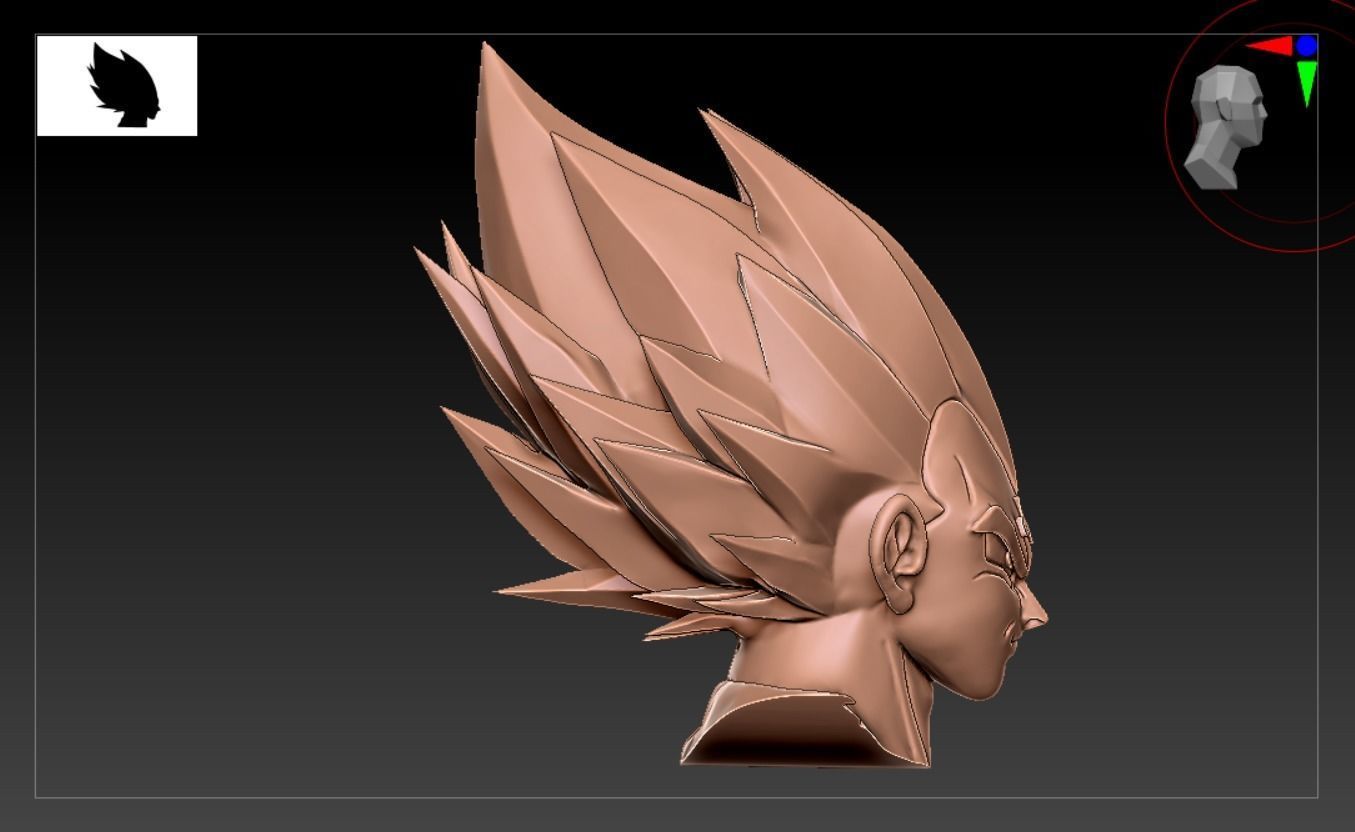 Vegeta Face 3d Model and Ready for Use 3D model 3D print model_4