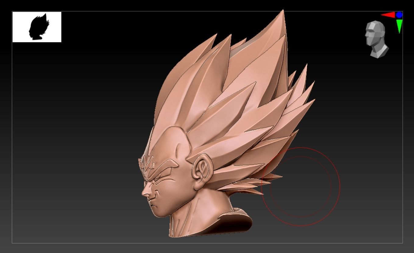 Vegeta Face 3d Model and Ready for Use 3D model 3D print model_3