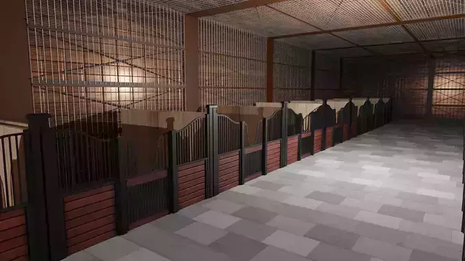 Horse Stable Low-poly 3D model