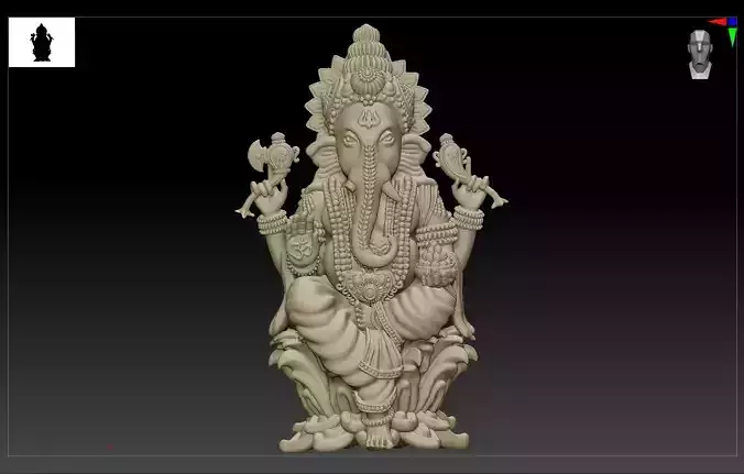 Ganesha Idol 3D Printable model 3D print model