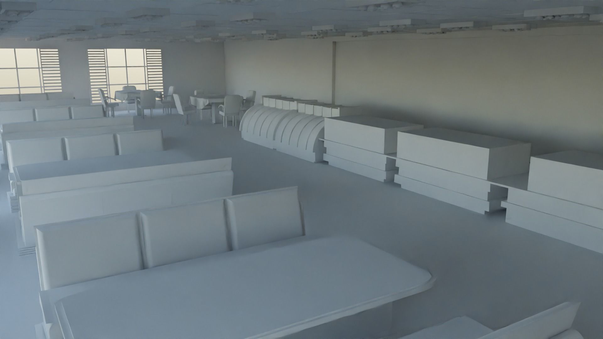 pastry shop Interior no material 3D model_4