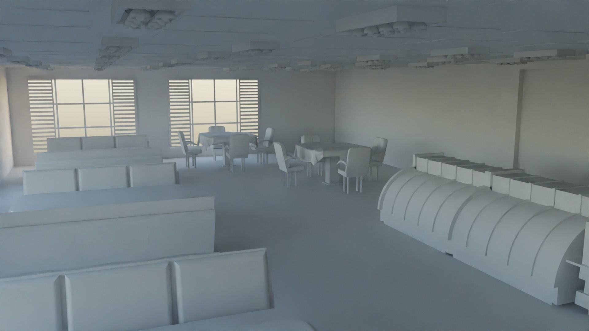 pastry shop Interior no material 3D model_6