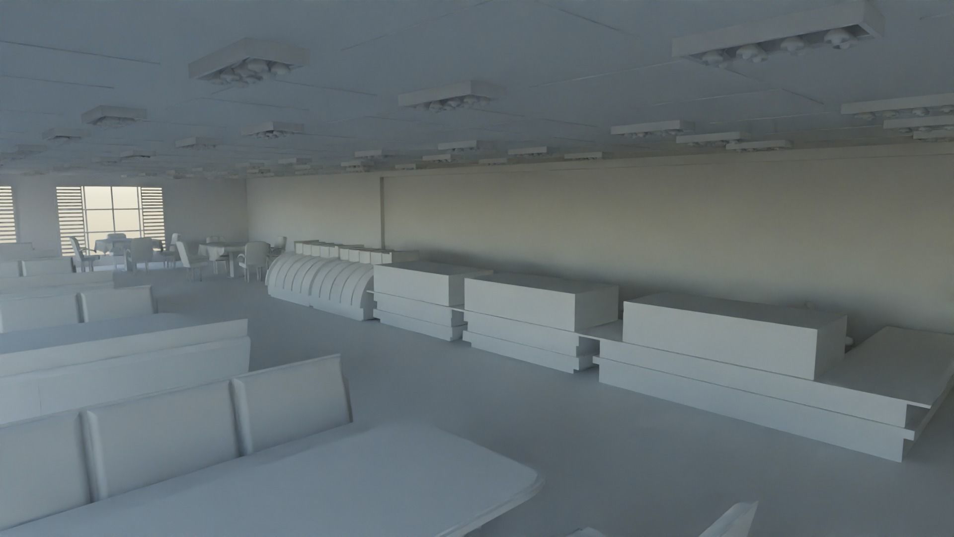 pastry shop Interior no material 3D model_1