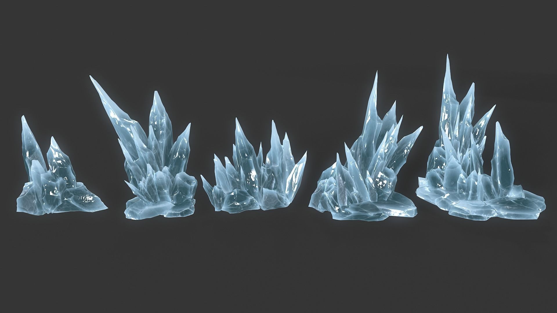 60 Low poly Ice Cave Modulars - 240112 Low-poly 3D model_9