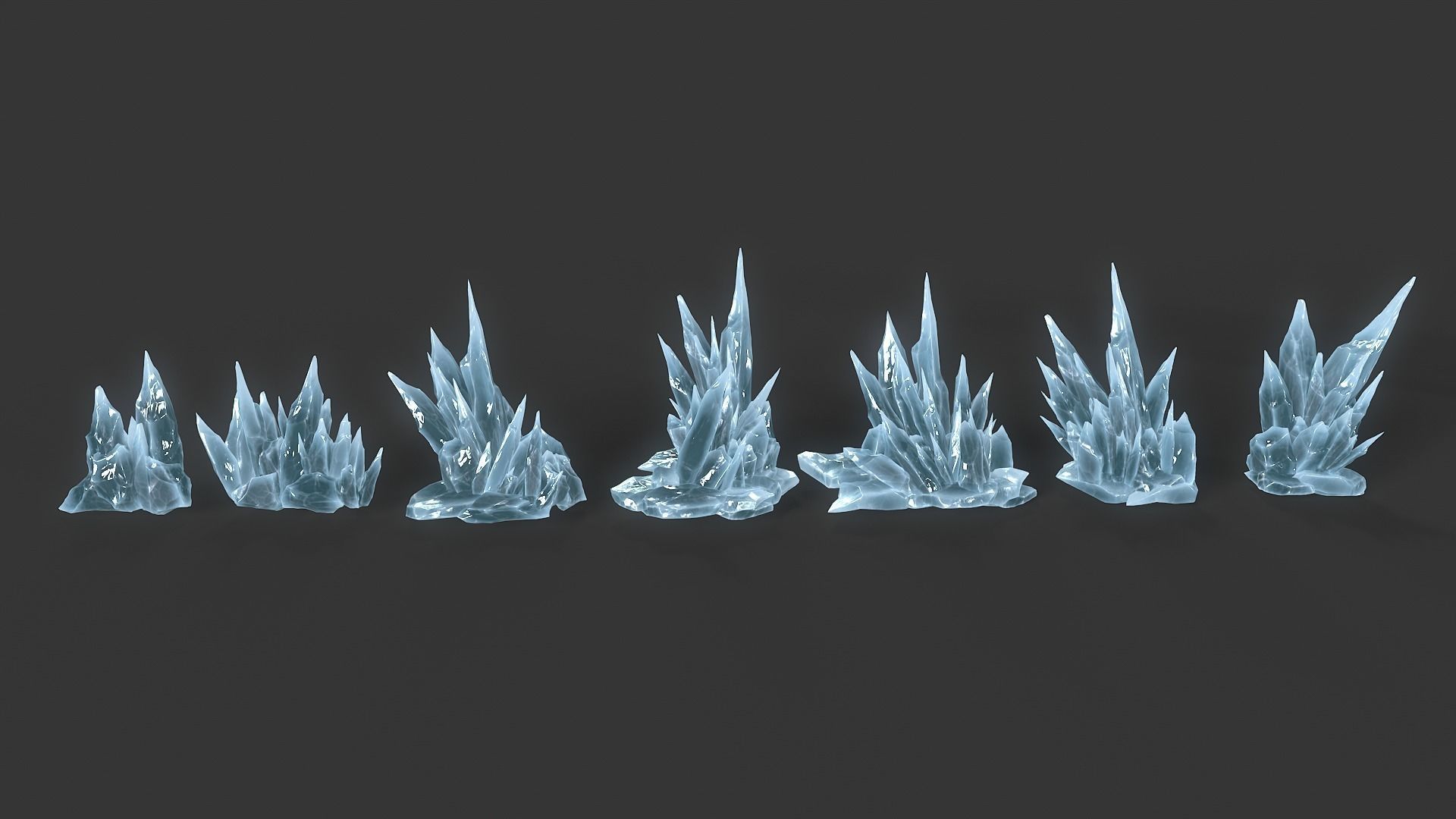 60 Low poly Ice Cave Modulars - 240112 Low-poly 3D model_10