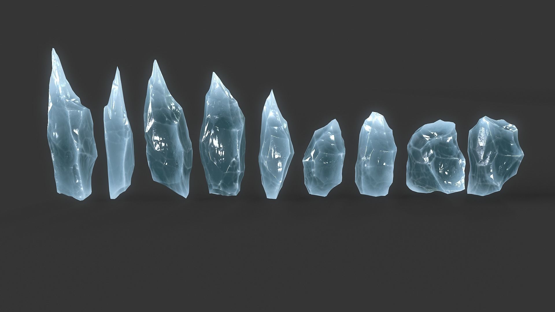 60 Low poly Ice Cave Modulars - 240112 Low-poly 3D model_6