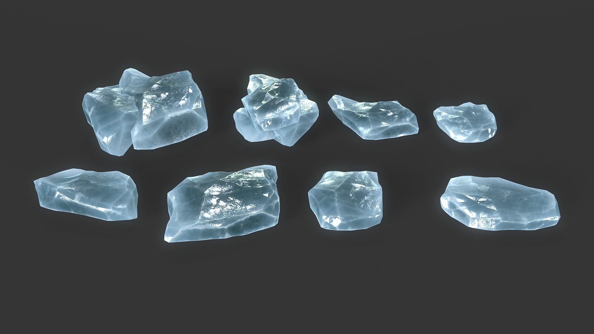 60 Low poly Ice Cave Modulars - 240112 Low-poly 3D model_7