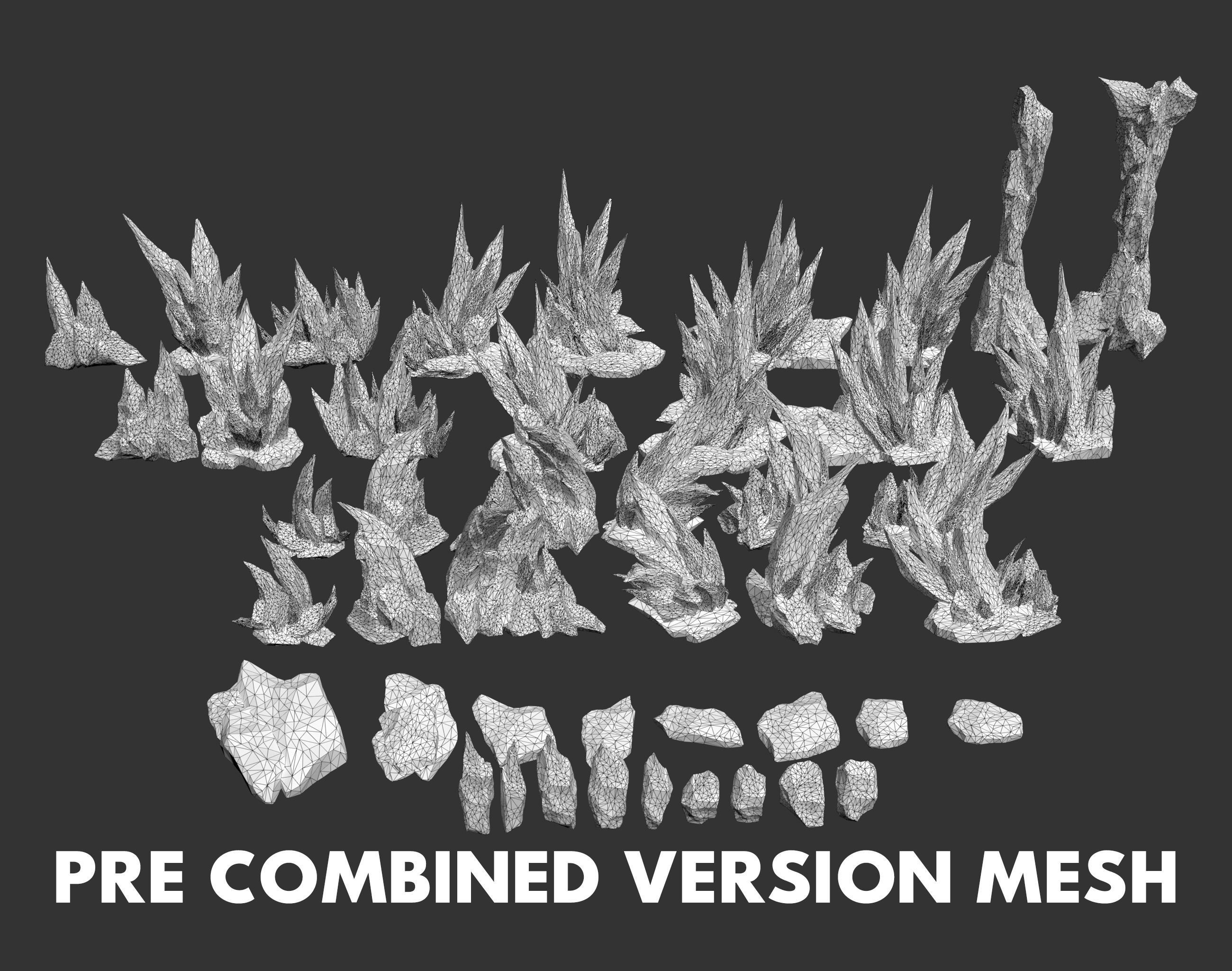 60 Low poly Ice Cave Modulars - 240112 Low-poly 3D model_3