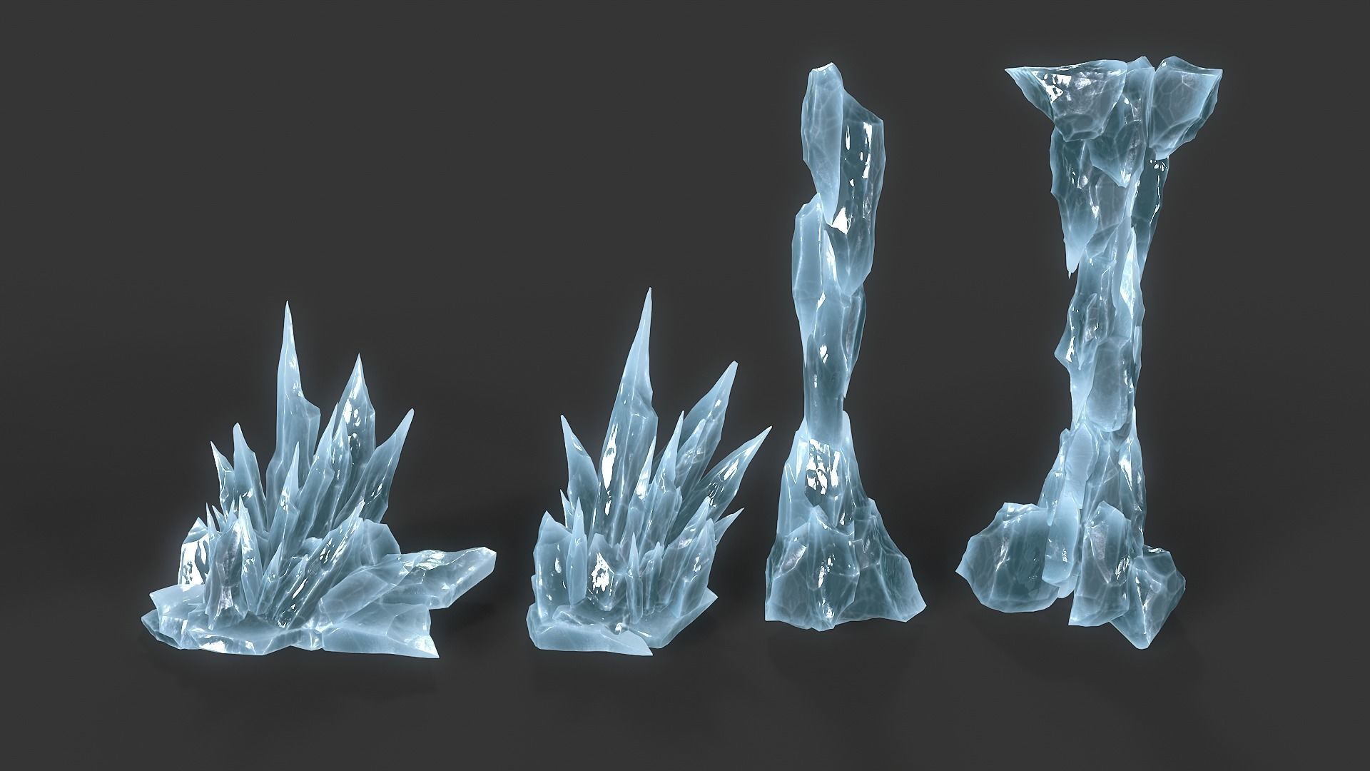 60 Low poly Ice Cave Modulars - 240112 Low-poly 3D model_11