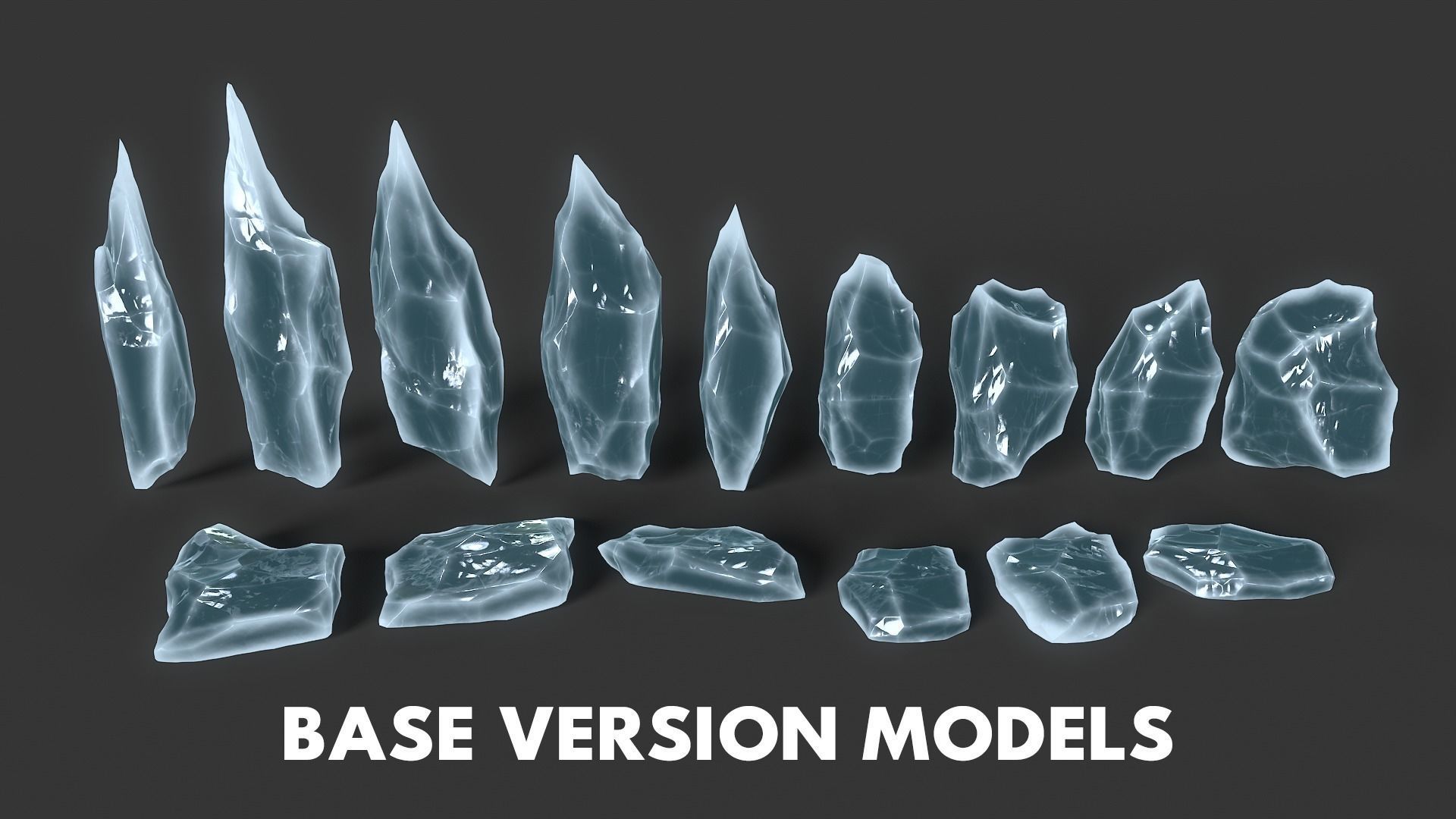 60 Low poly Ice Cave Modulars - 240112 Low-poly 3D model_4