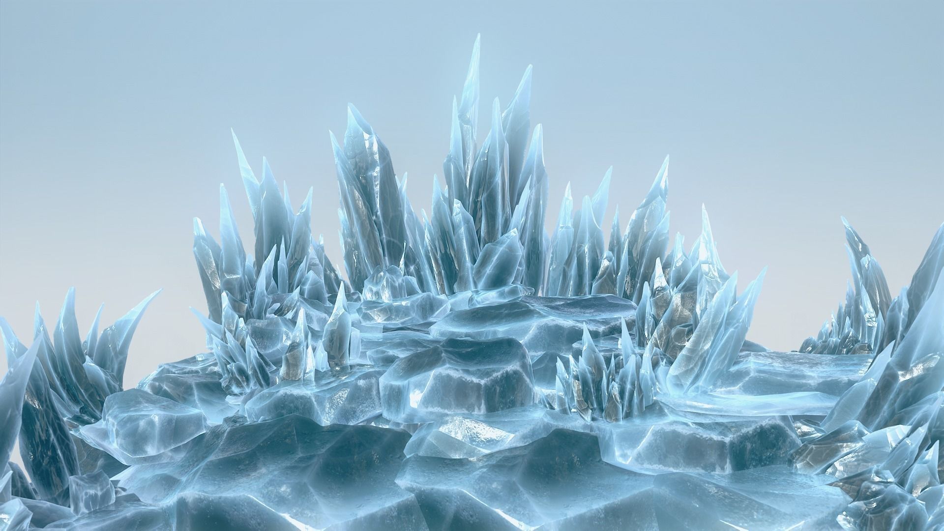 60 Low poly Ice Cave Modulars - 240112 Low-poly 3D model_1