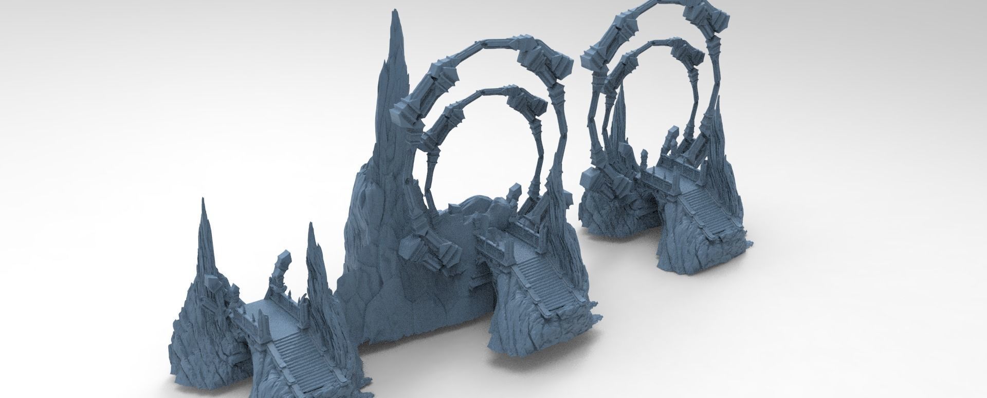 Hindu Inspired Great mountain Bridge 3 versions  3D model_1