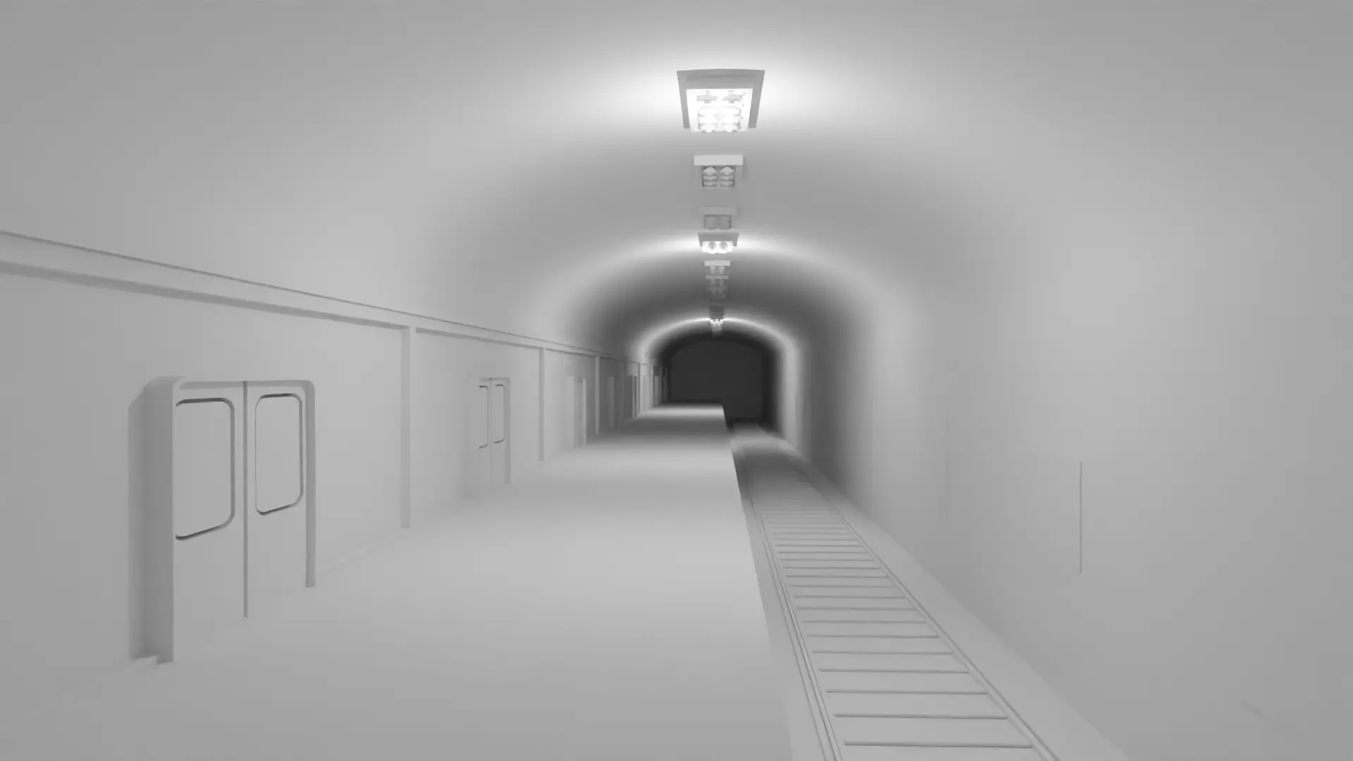 Subway Station No Material 3D model