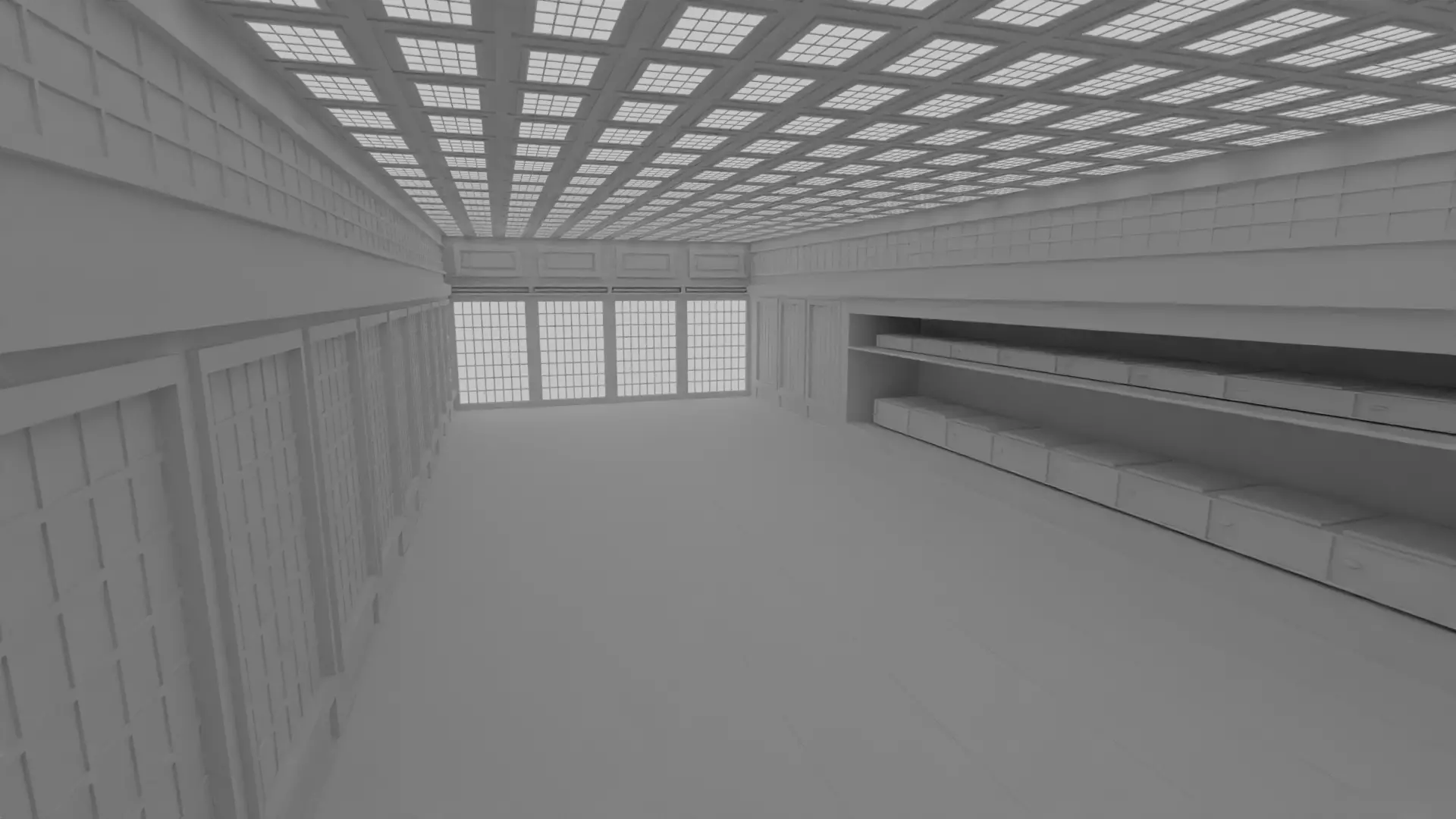 Japanese training dojo no material 3D model_0