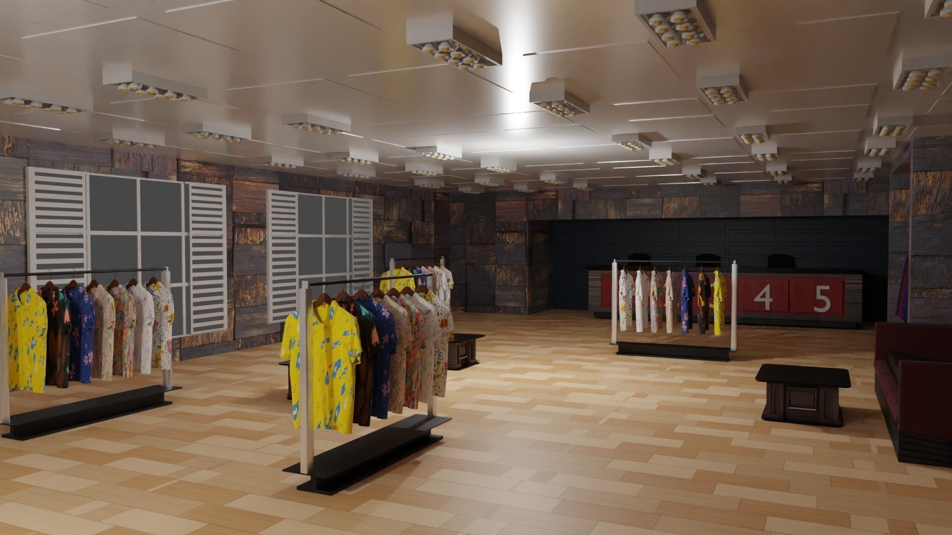Clothing Store Interior Low-poly 3D model_3