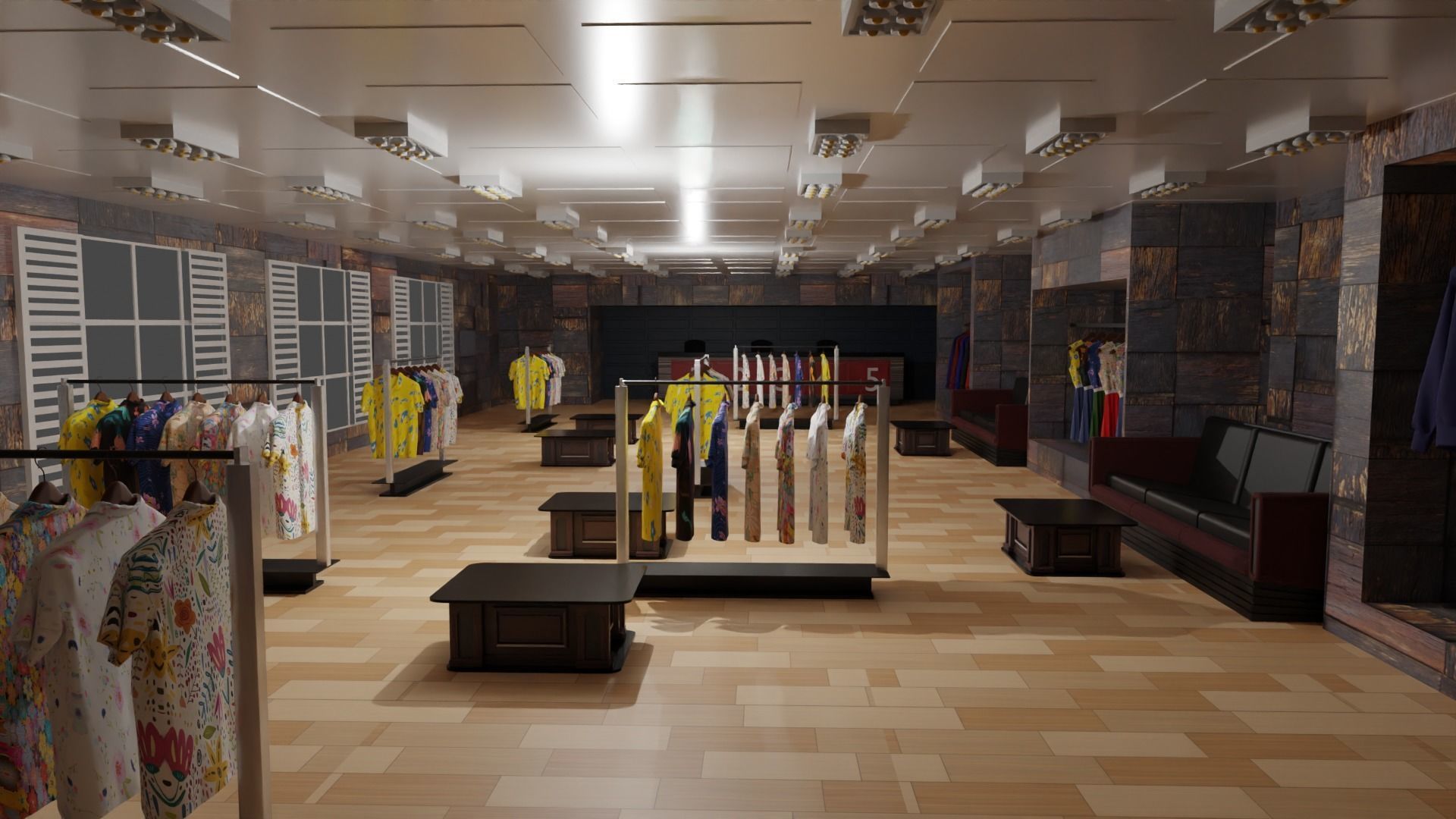 Clothing Store Interior Low-poly 3D model_2