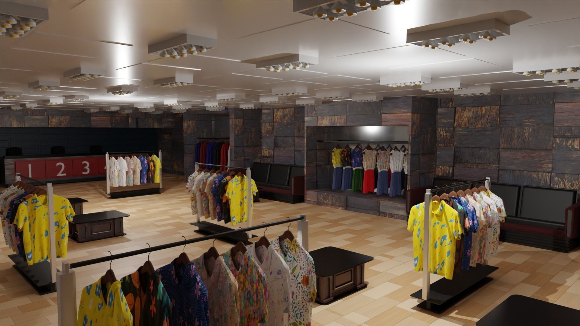 Clothing Store Interior Low-poly 3D model_4