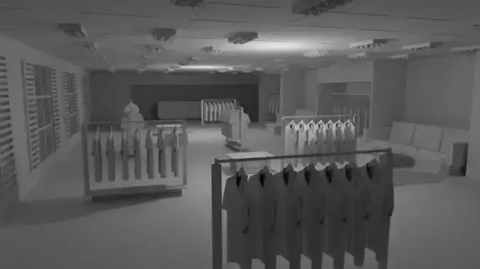 Clothing Store Interior No Material