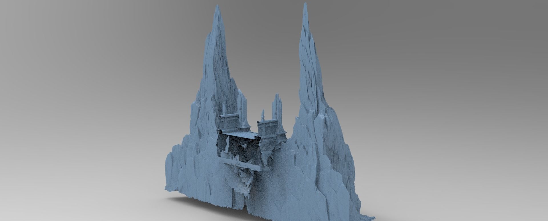 Himalayas mountain cobbled path  3D model_1