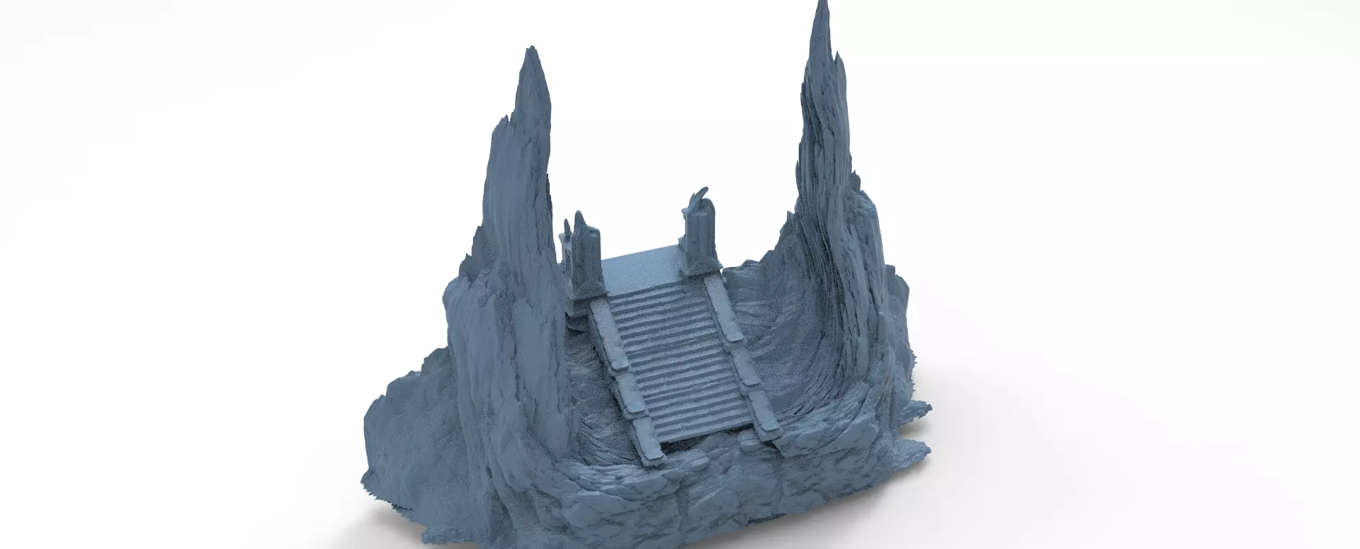 Himalayas mountain cobbled path  3D model_0