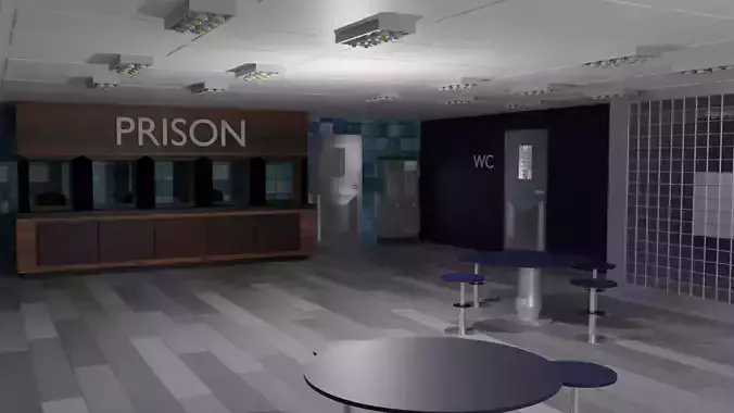 Prison Interior Low-poly 3D model