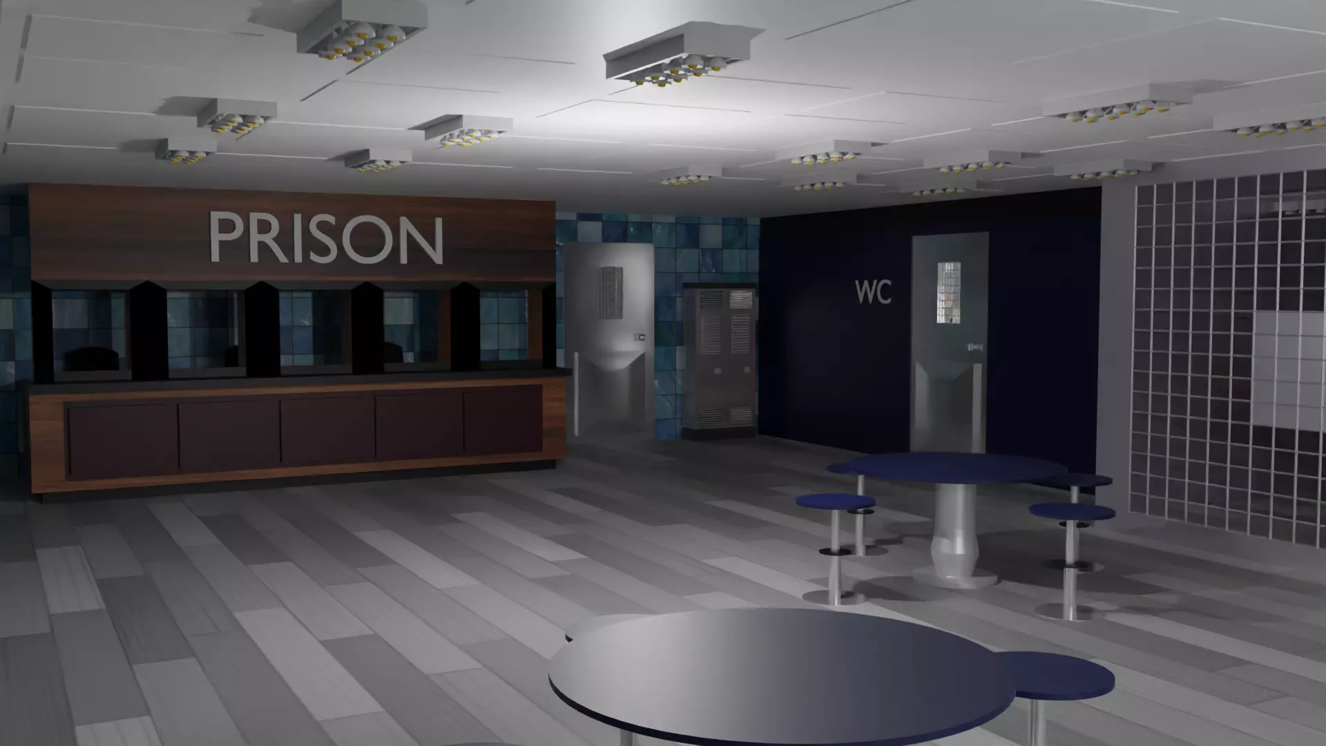 Prison Interior Low-poly 3D model
