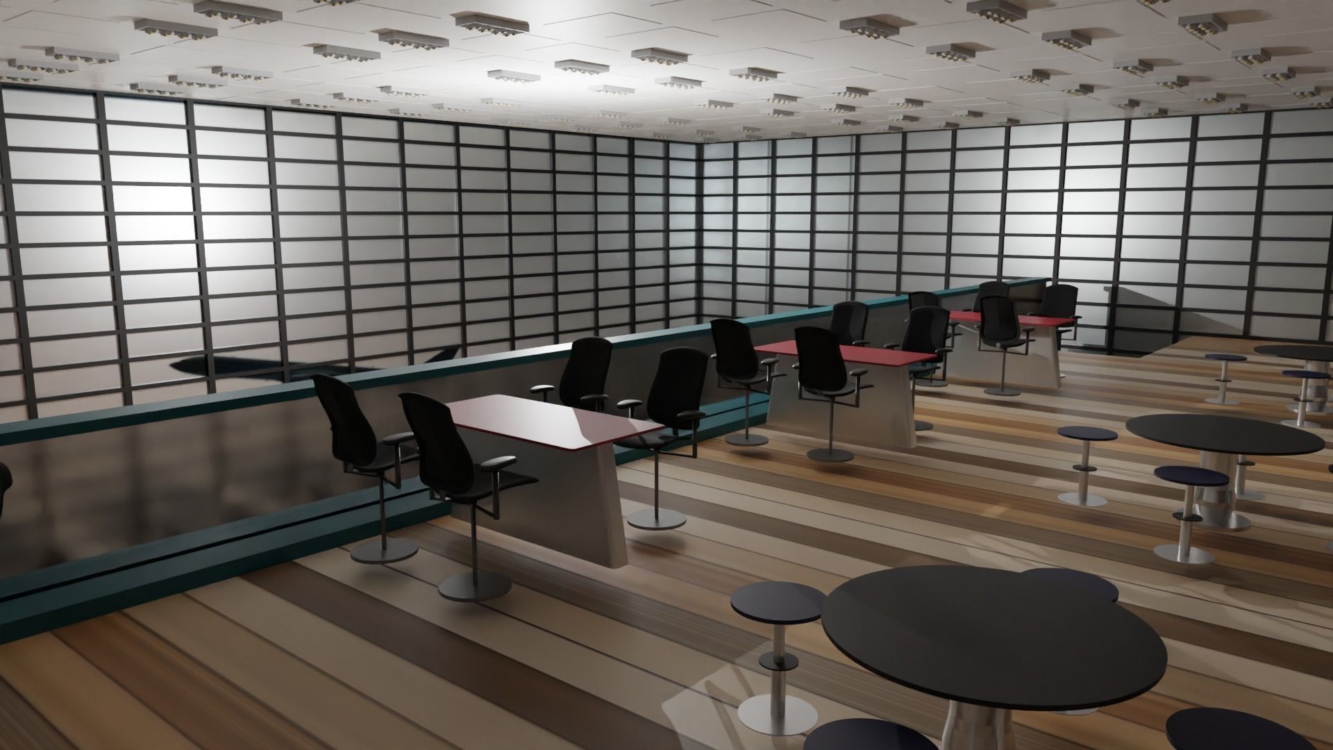 Airport Departures Lounge Low-poly 3D model_2