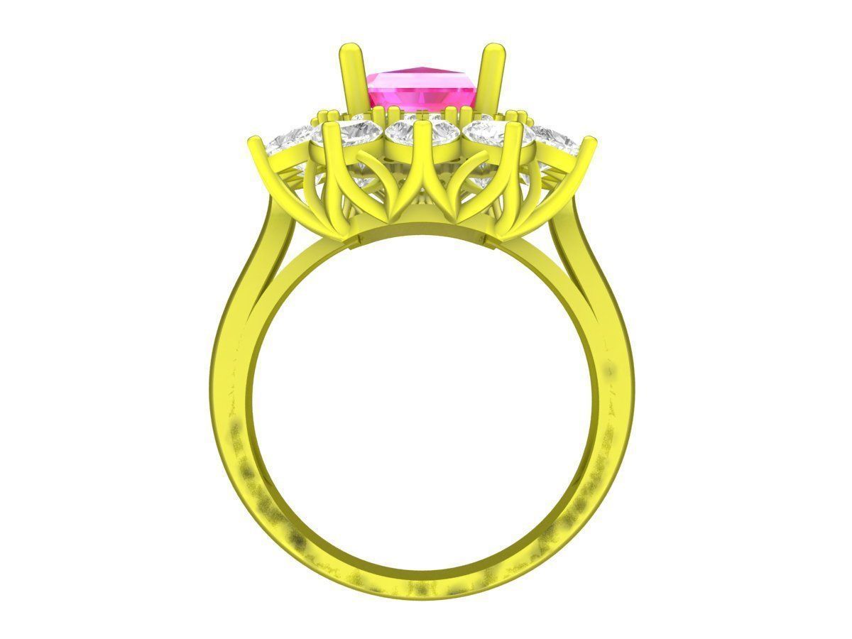 7360 set 3 diamond men and women ring 3D print model_13