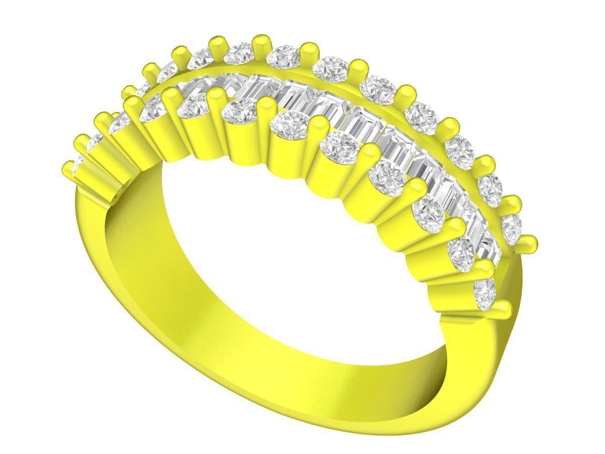 7360 set 3 diamond men and women ring 3D print model_18
