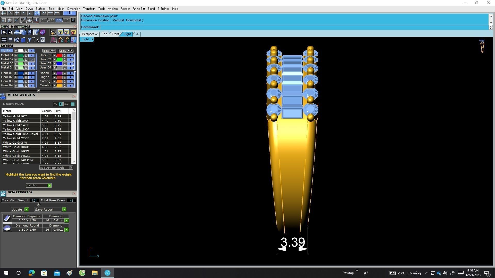 7360 set 3 diamond men and women ring 3D print model_24