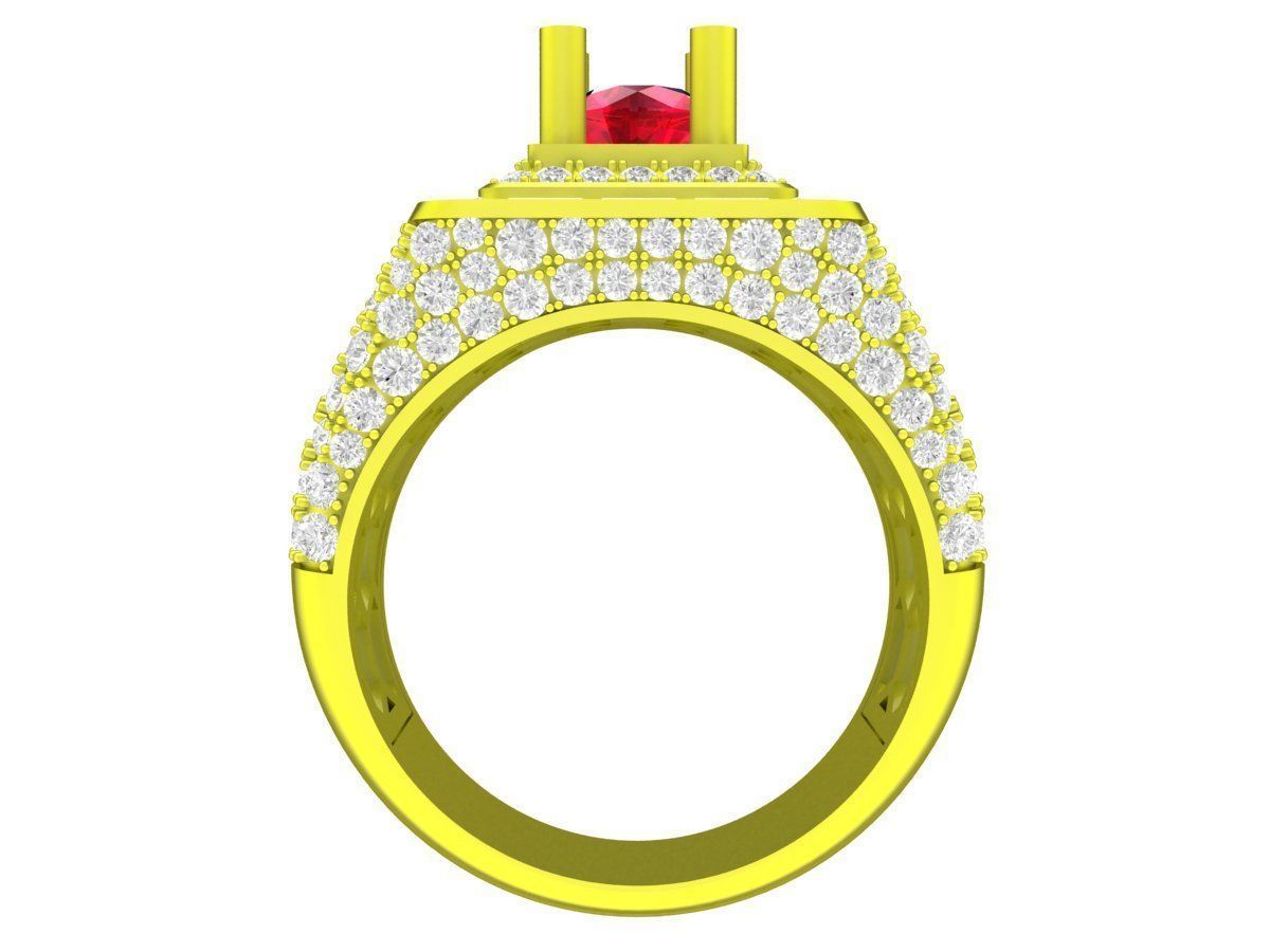 7360 set 3 diamond men and women ring 3D print model_4