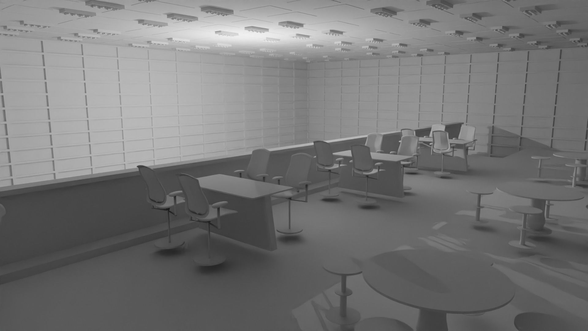 Airport Departures Lounge No Material 3D model_2