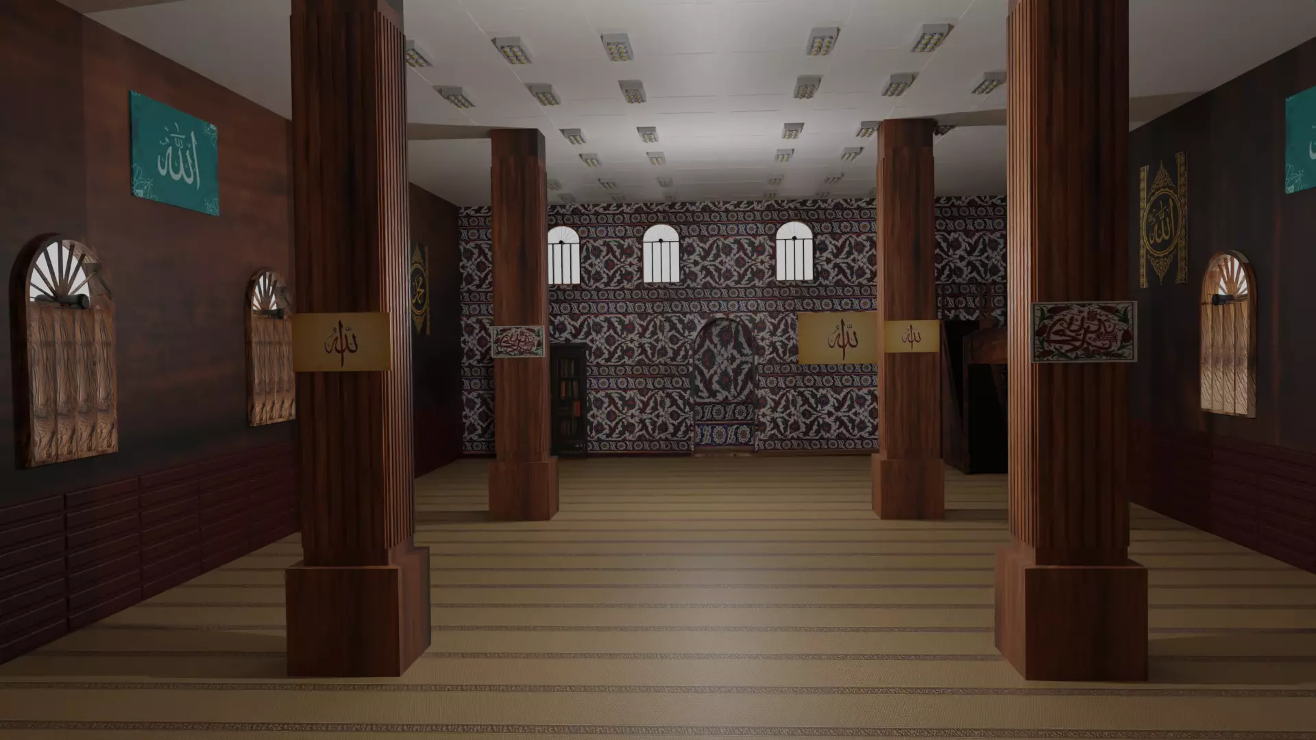Mosque Interior Low-poly 3D model