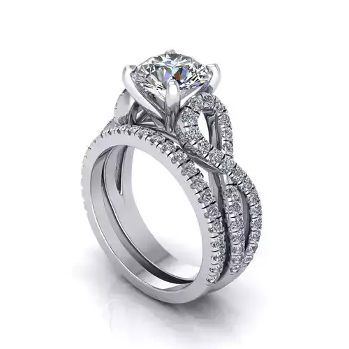 Matching Diamond Wedding Ring R6 3D print model
