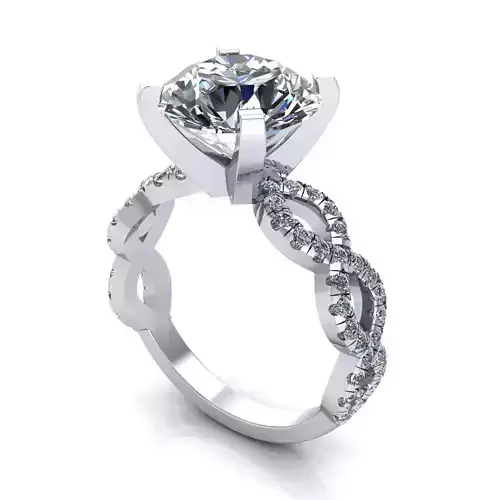 Diamond Fashion Women Ring R2 3D print model