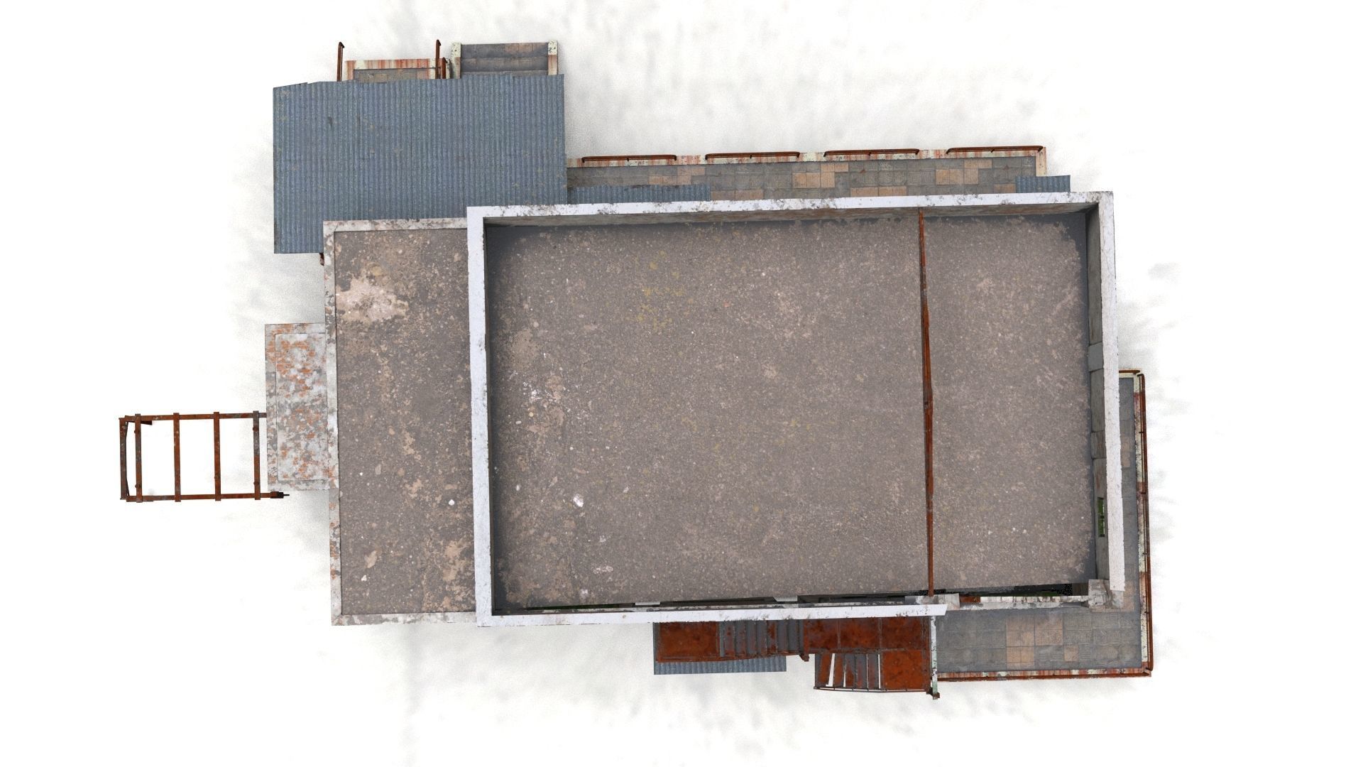 Abandoned Factory Building Low-poly Low-poly 3D model_12