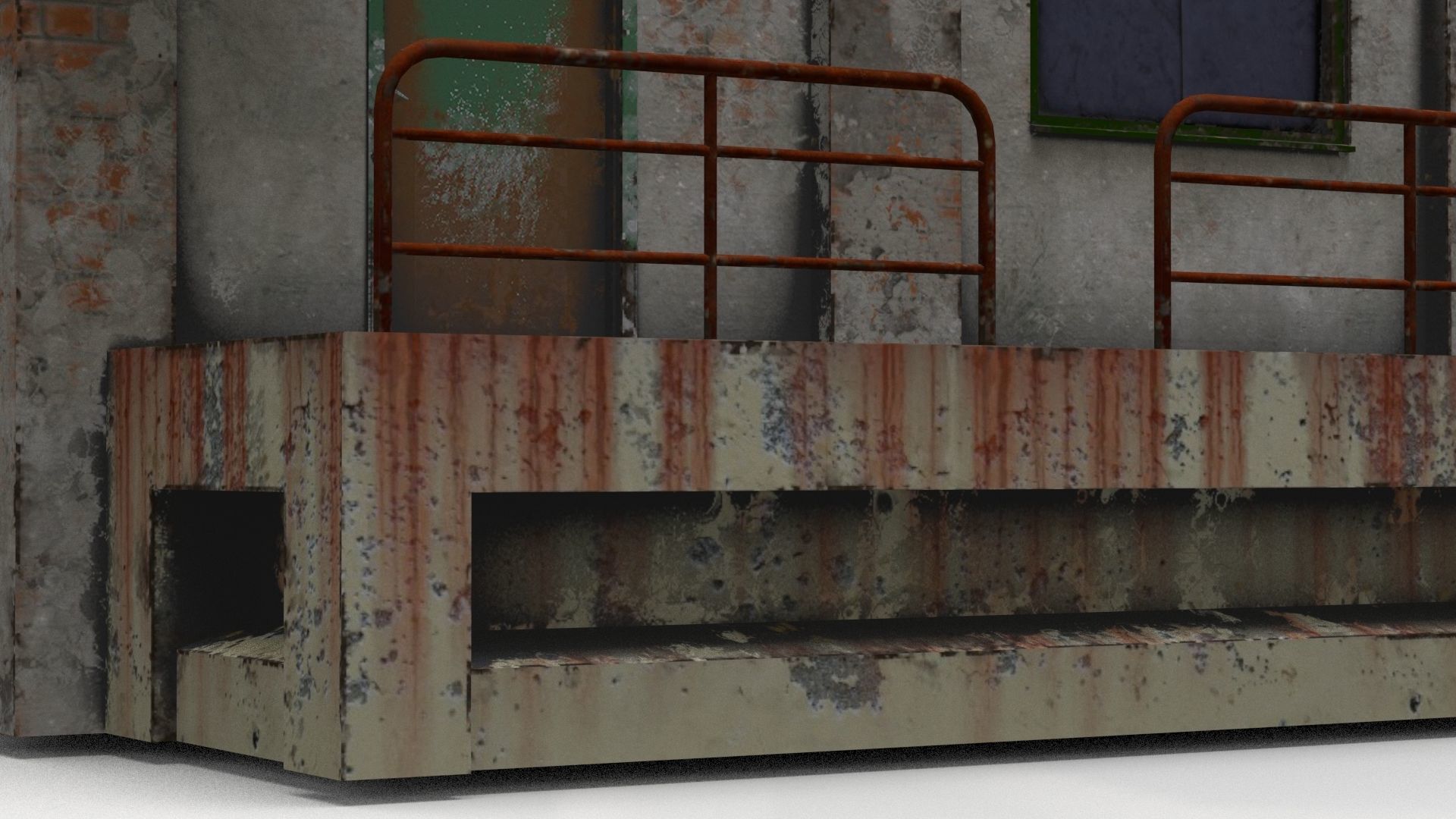 Abandoned Factory Building Low-poly Low-poly 3D model_3