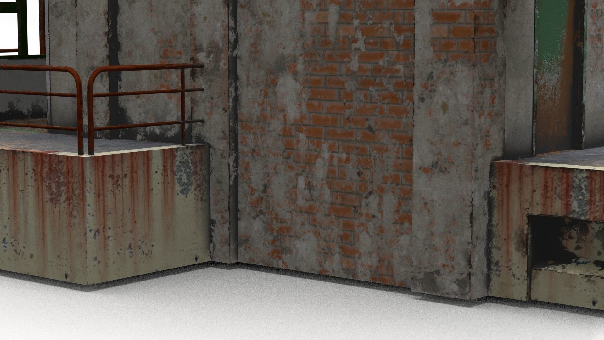 Abandoned Factory Building Low-poly Low-poly 3D model_2