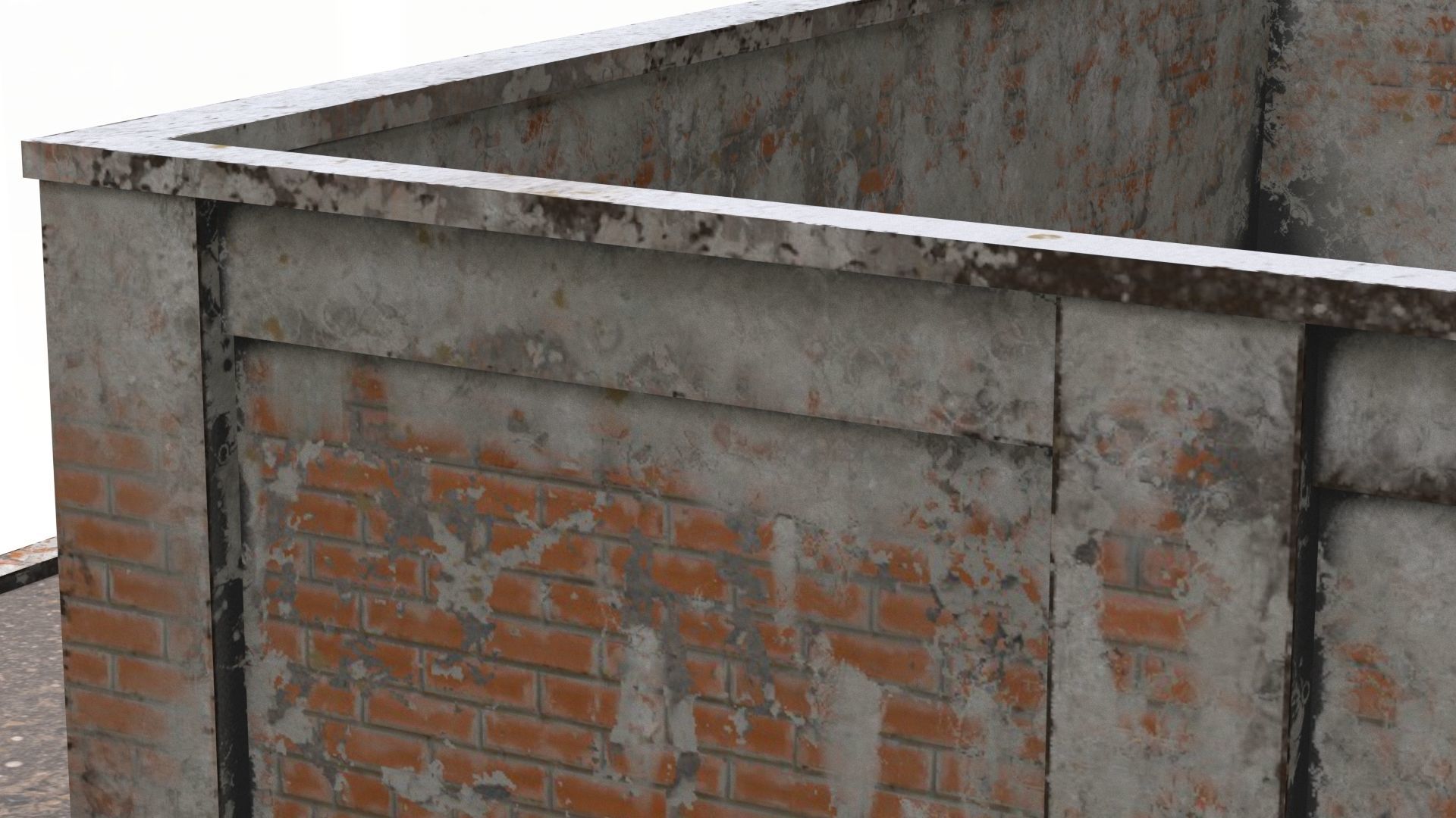 Abandoned Factory Building Low-poly Low-poly 3D model_13