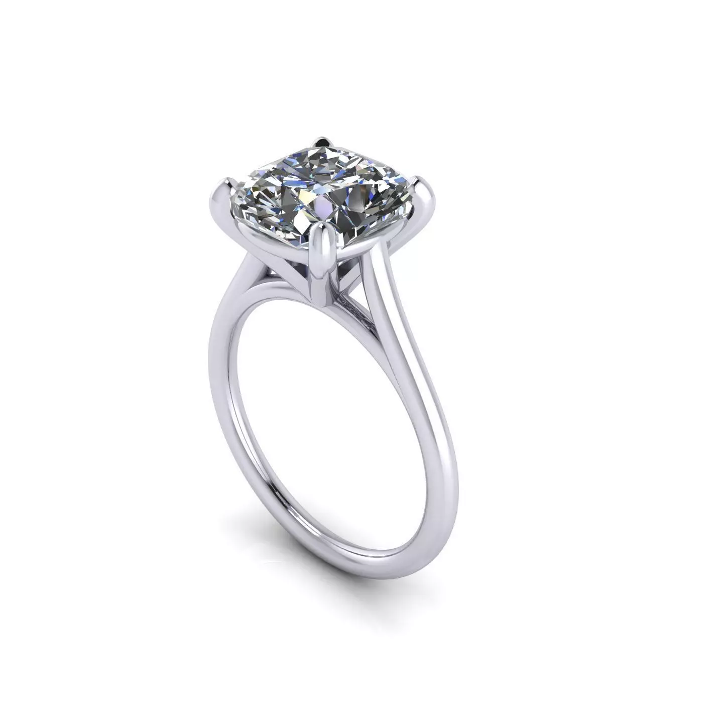 Solitaire Diamond Engagement Ring R26 3D print model_0