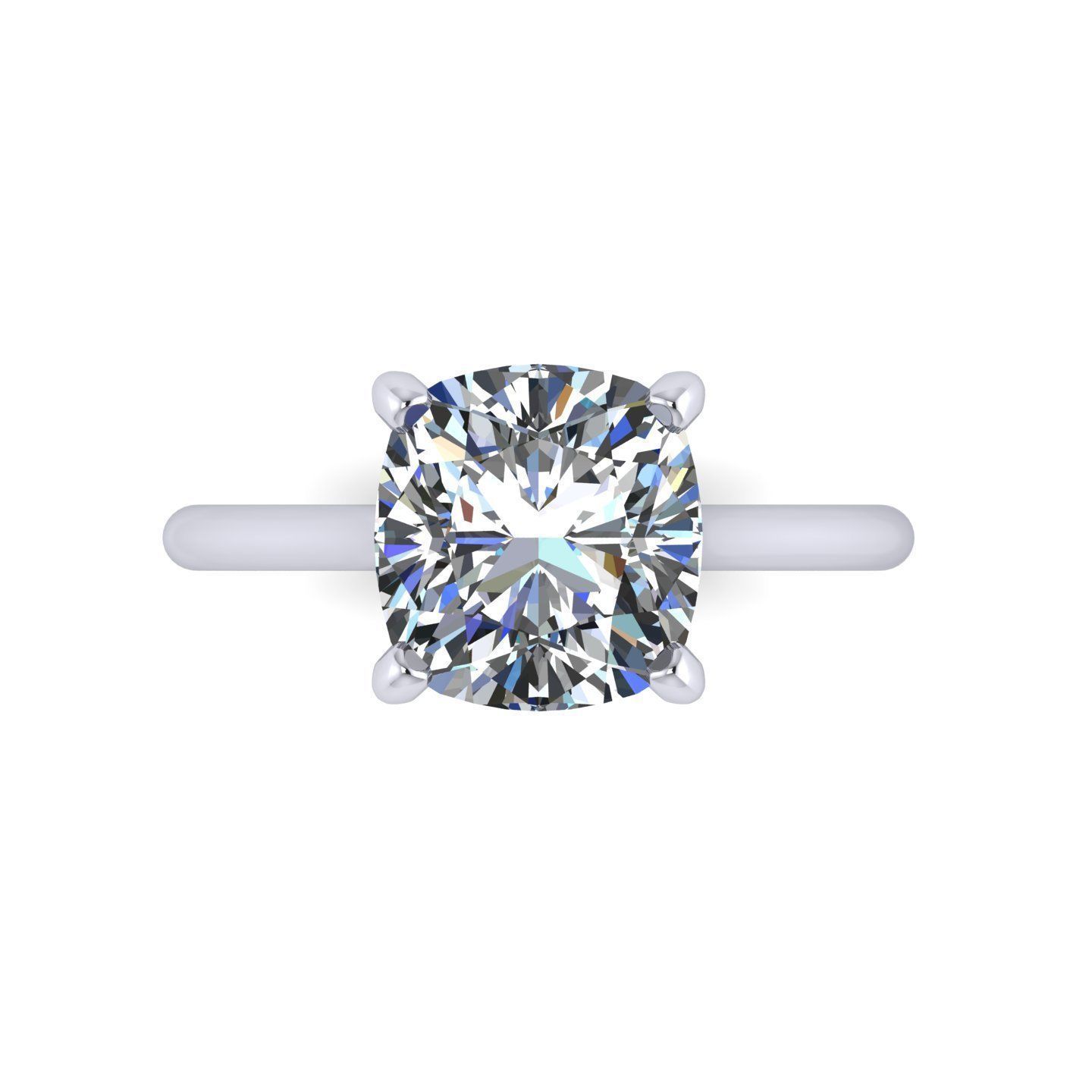 Solitaire Diamond Engagement Ring R26 3D print model_1