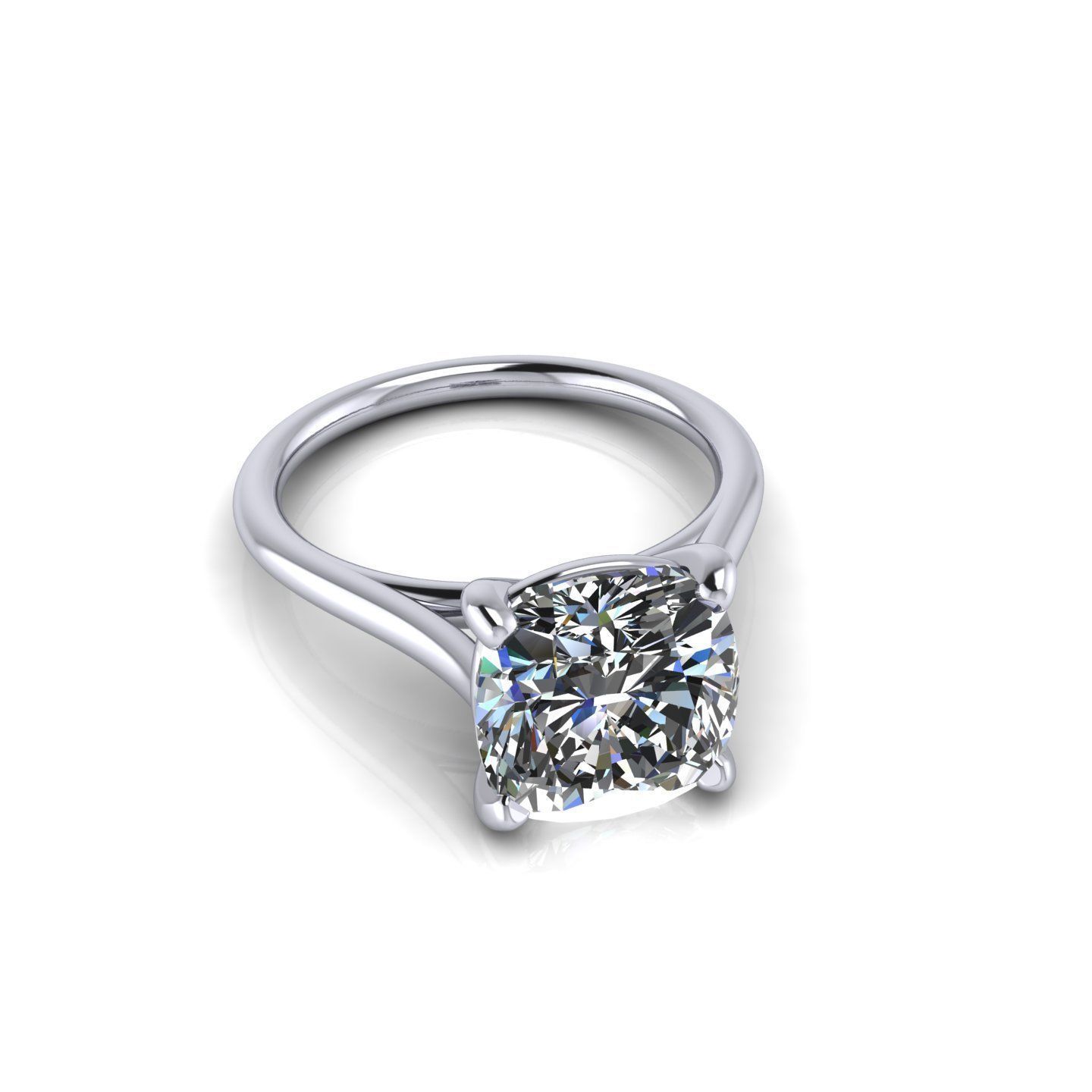 Solitaire Diamond Engagement Ring R26 3D print model_5