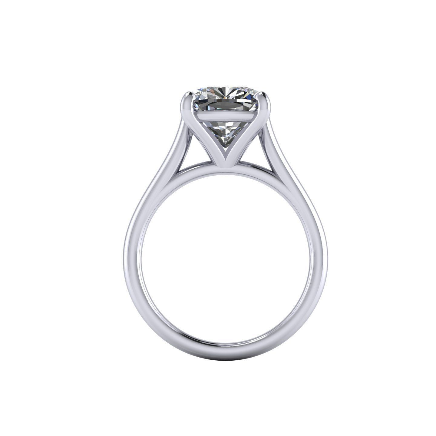 Solitaire Diamond Engagement Ring R26 3D print model_3